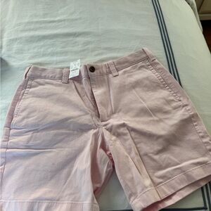 J. Crew Men's Light Pink Flat-Front Cotton Shorts